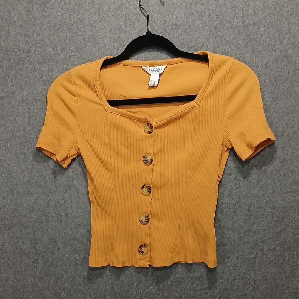 Arizona Jean Co S Crop Button Up Ribbed Baby Tee Boho Western 90s Y2K Classic